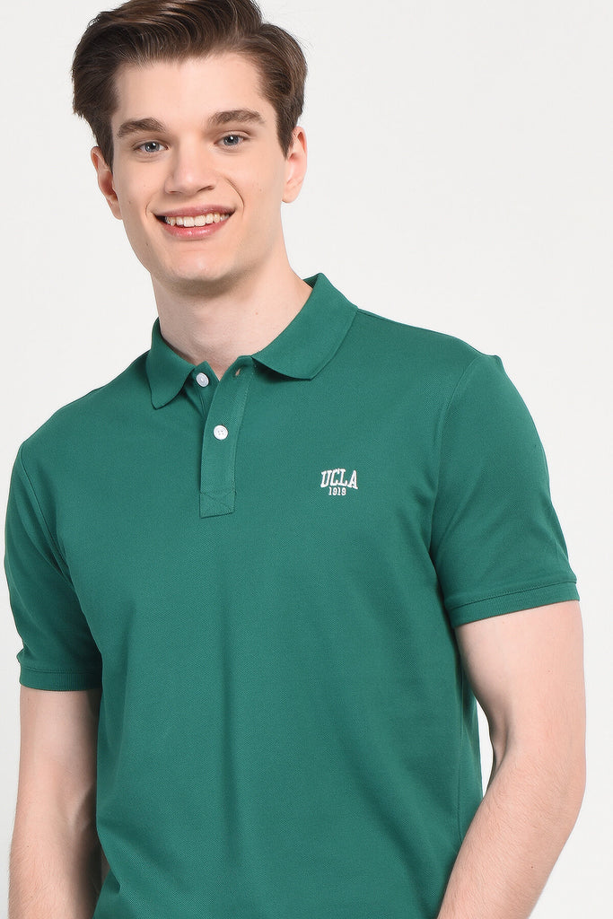UCLA zelena muška majica sa kontrastnim ovratnikom