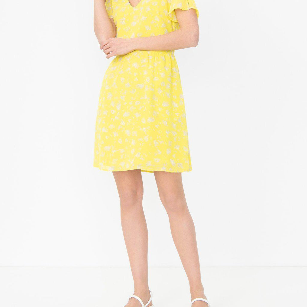 Calvin Klein žuta ženska haljina s cvjetnim uzorkom