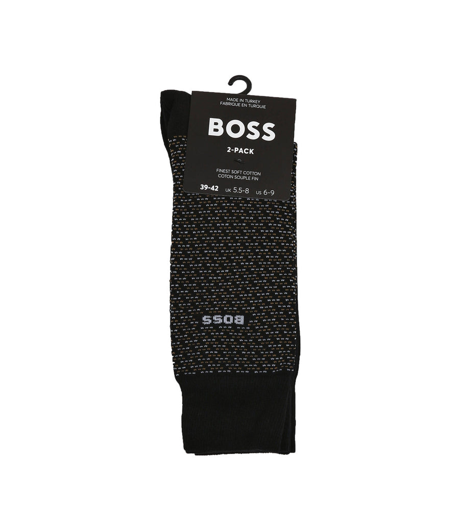 Boss crne muške čarape 2/1 sa elegantnim uzorkom