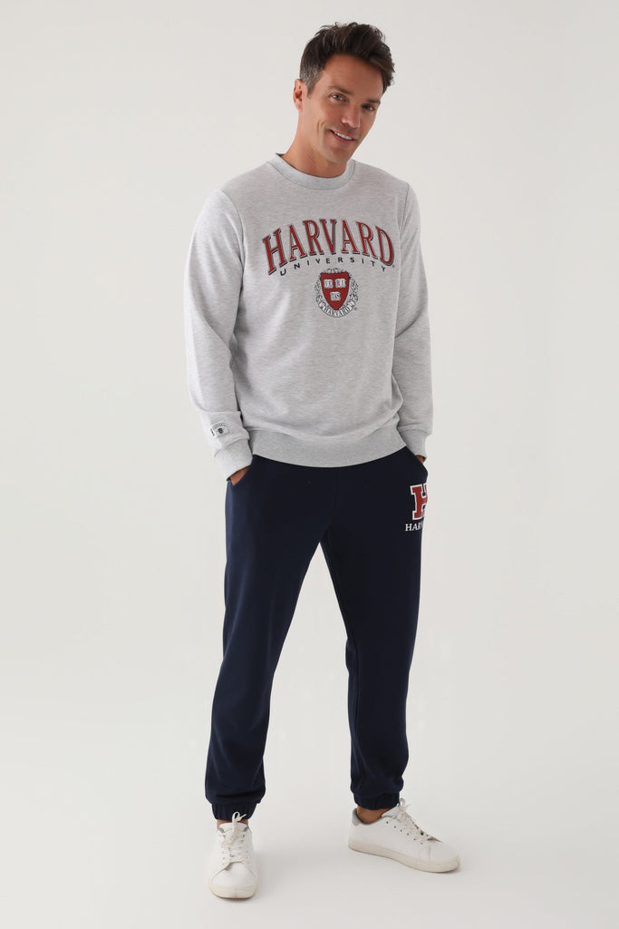 Harvard bijela muška dukserica sa okruglim izrezom