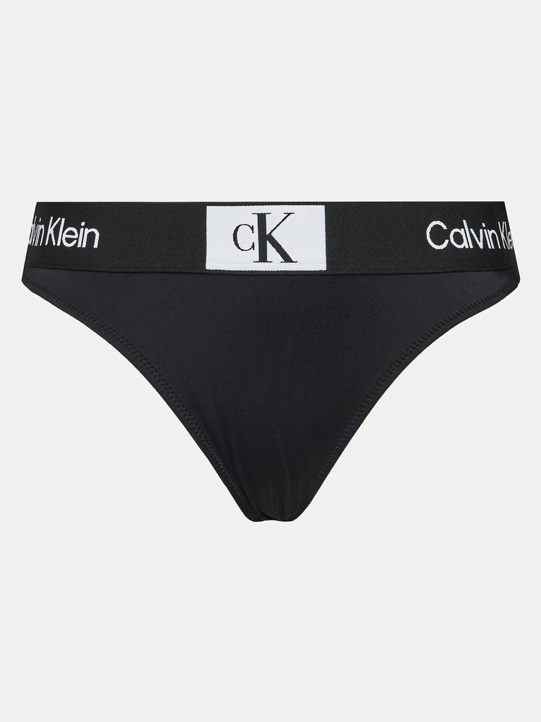 Calvin Klein crni ženski kupaći donji dio s visokim strukom-[SKU]