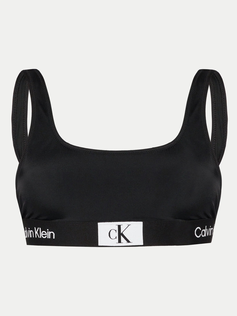 Calvin Klein crni ženski kupaći gornji dio s trakom-[SKU]