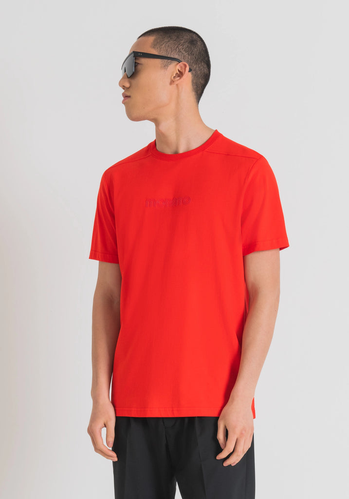 Antony Morato crvena muška majica s okruglim ovratnikom