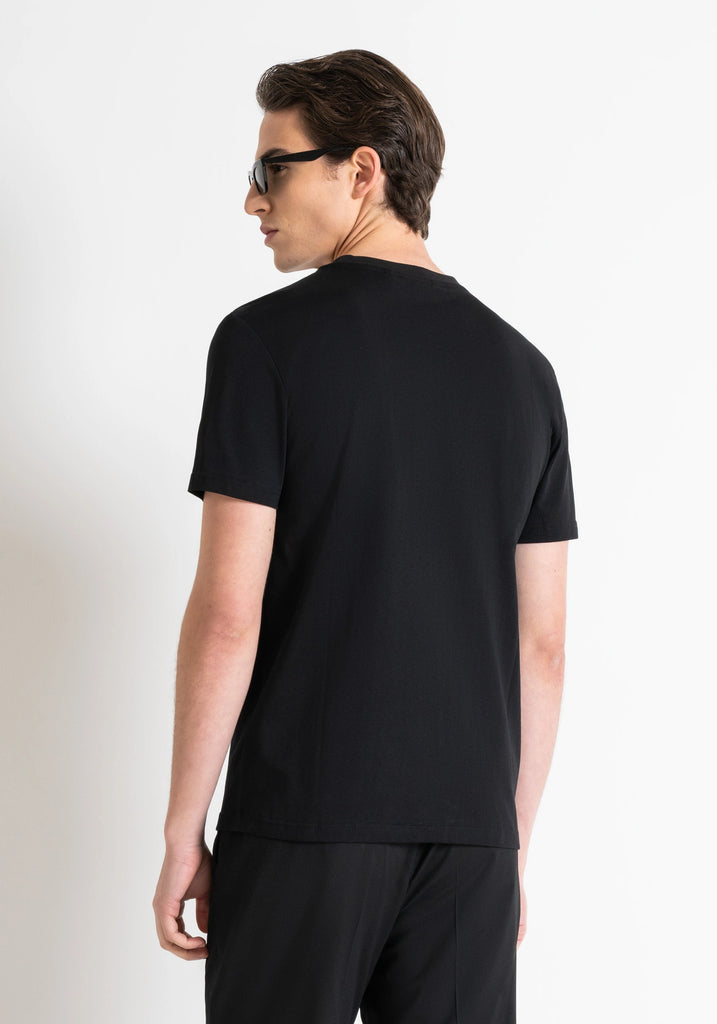 Antony Morato crna muška majica s grafičkim printom