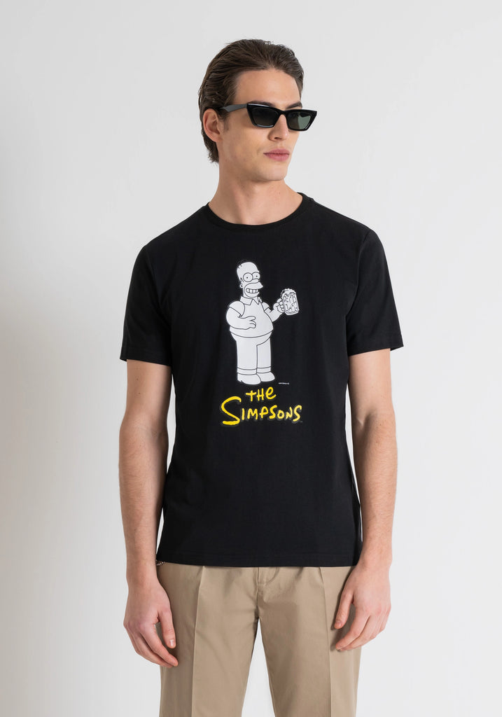 Antony Morato crna muška majica s "The Simpsons" printom