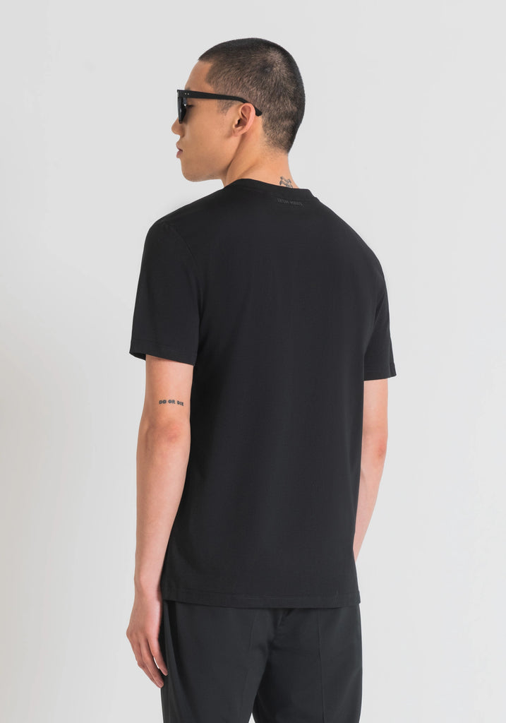 Antony Morato crna muška majica s velikim printom