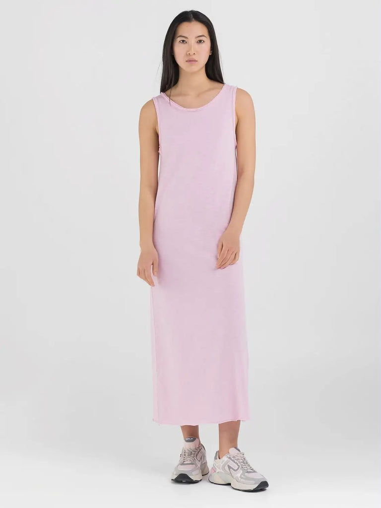 Replay roza ženska haljina bez rukava dužine do listova-[SKU]