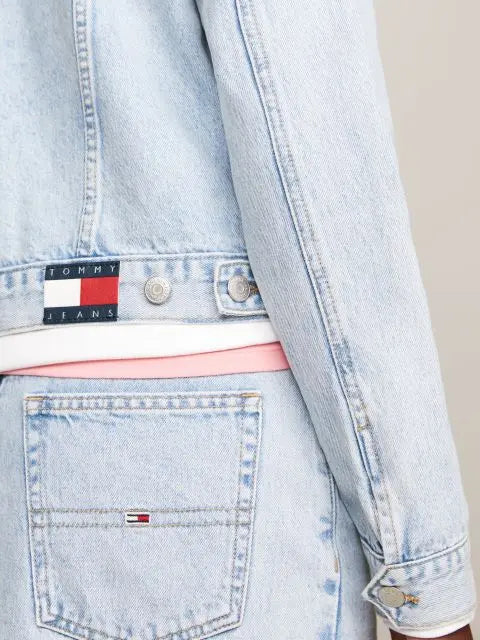 Tommy Hilfiger plava ženska jakna s izbledjelim efektom-[SKU]