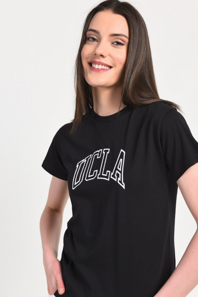 UCLA crna ženska majica s okruglim izrezom