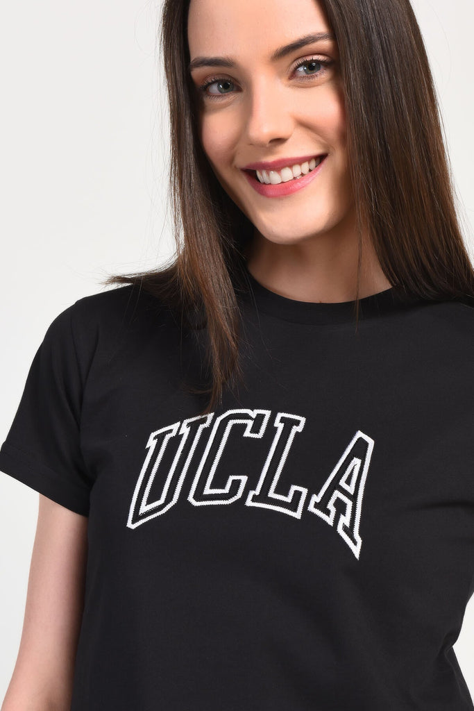 UCLA crna ženska majica s okruglim izrezom