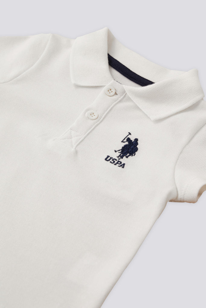 U.S. Polo Assn. bijeli komplet za bebe s kontrastnim detaljima-[SKU]