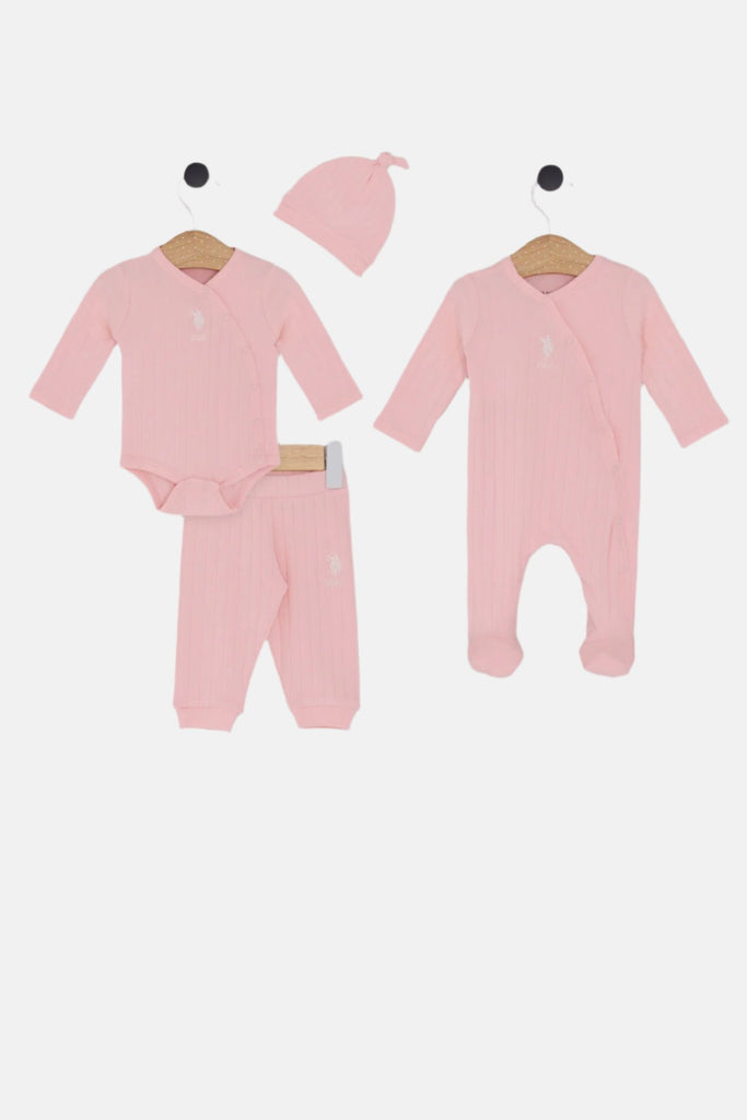 U.S. Polo Assn. pink kombinezon za bebe s kapicom-[SKU]