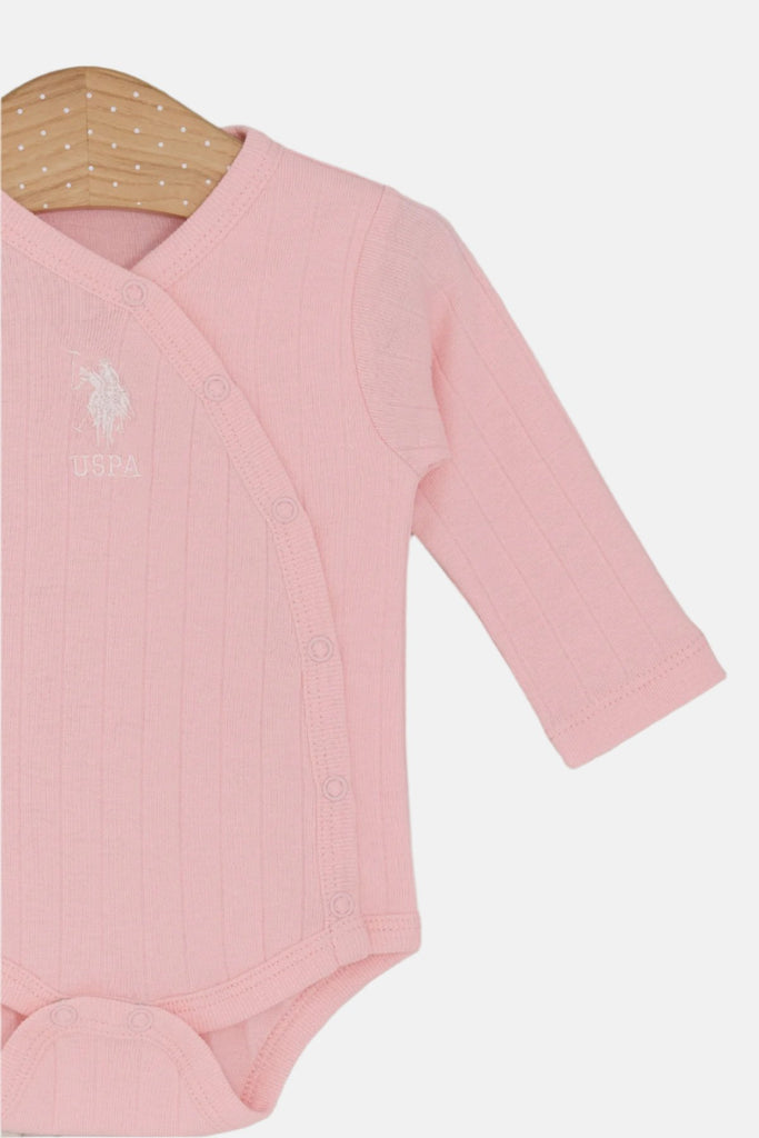 U.S. Polo Assn. pink kombinezon za bebe s kapicom-[SKU]