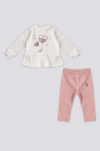 U.S. Polo Assn. bijeli komplet za bebe s srcima-[SKU]