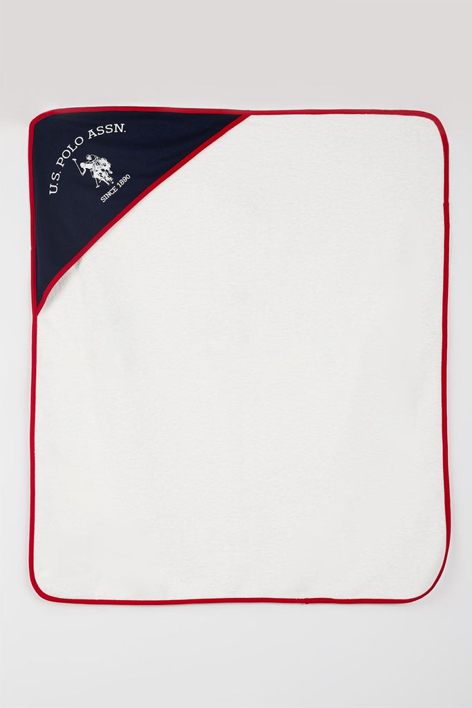 U.S. Polo Assn. bijeli peškir za bebe s crvenom obodom