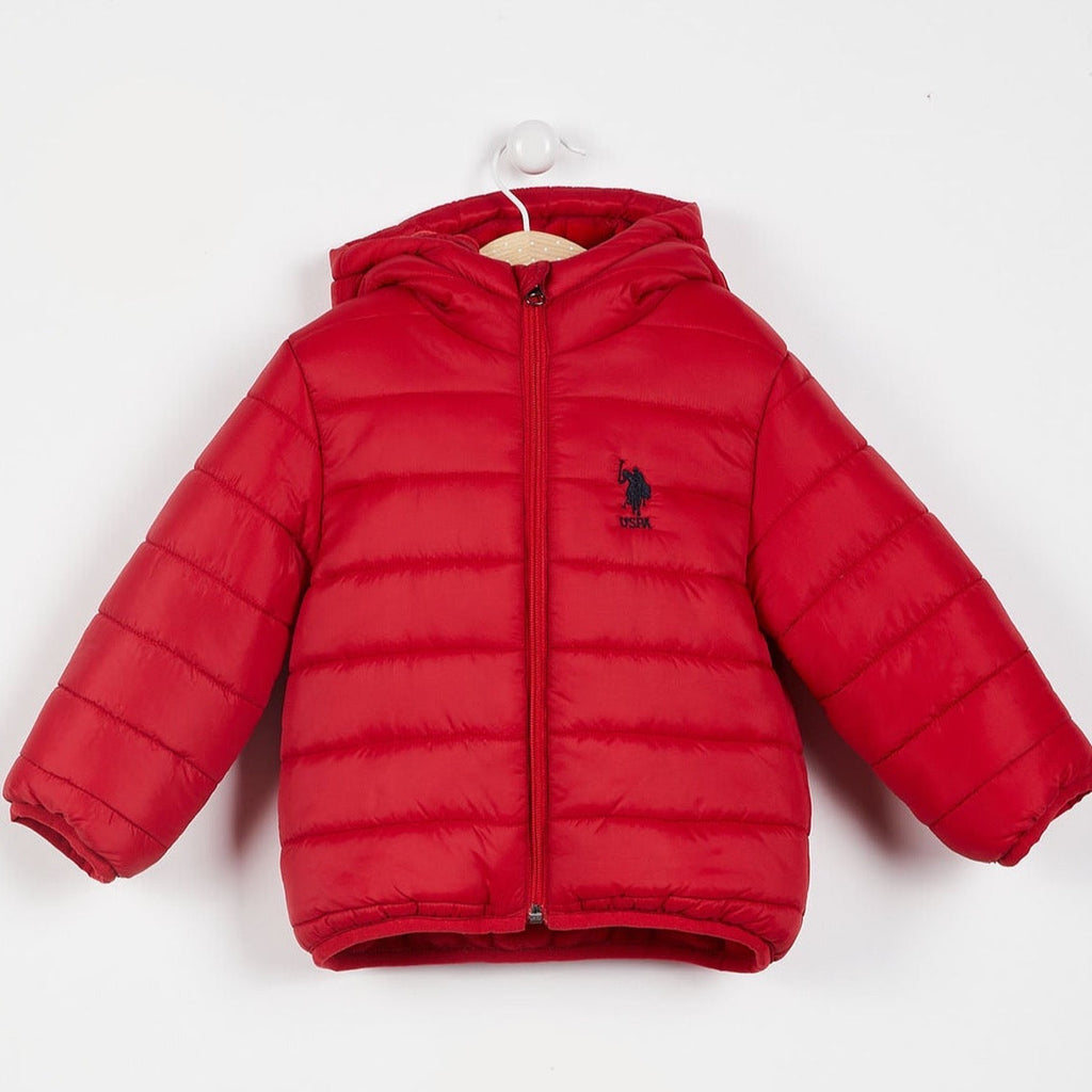 U.S. Polo Assn. crvena jakna sa kapuljačom za bebe
