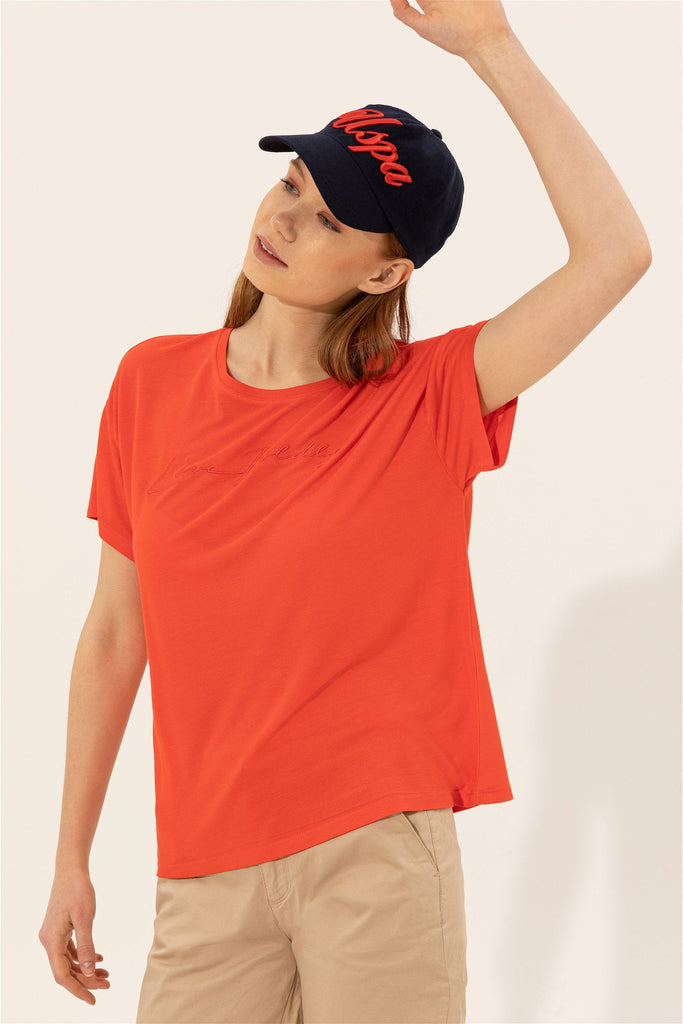 U.S. Polo Assn. koral ženska majica s V-izrezom