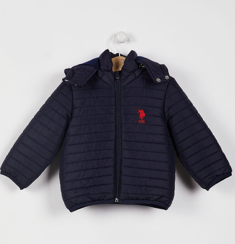 U.S. Polo Assn. plava jakna za bebe s kapuljačom