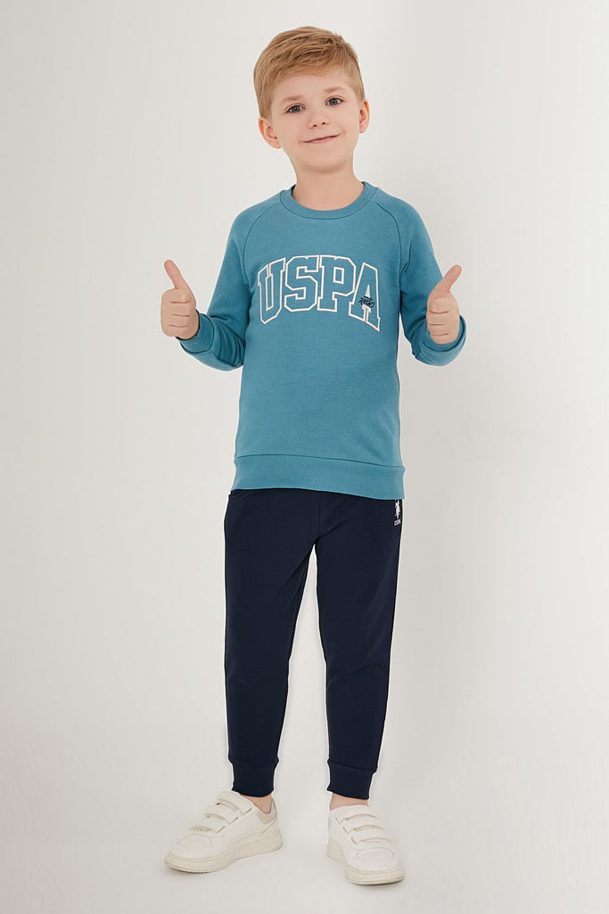 U.S. Polo Assn. plava trenerka za dječake sa natpisom