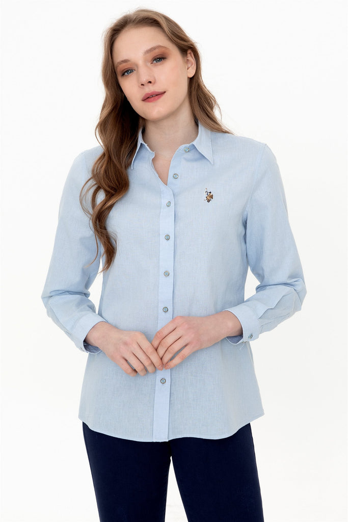 U.S. Polo Assn. plava ženska košulja standard kroj