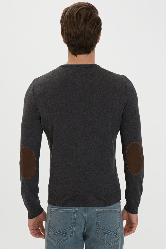 U.S. Polo Assn. sivi muški džemper sa V-izrezom