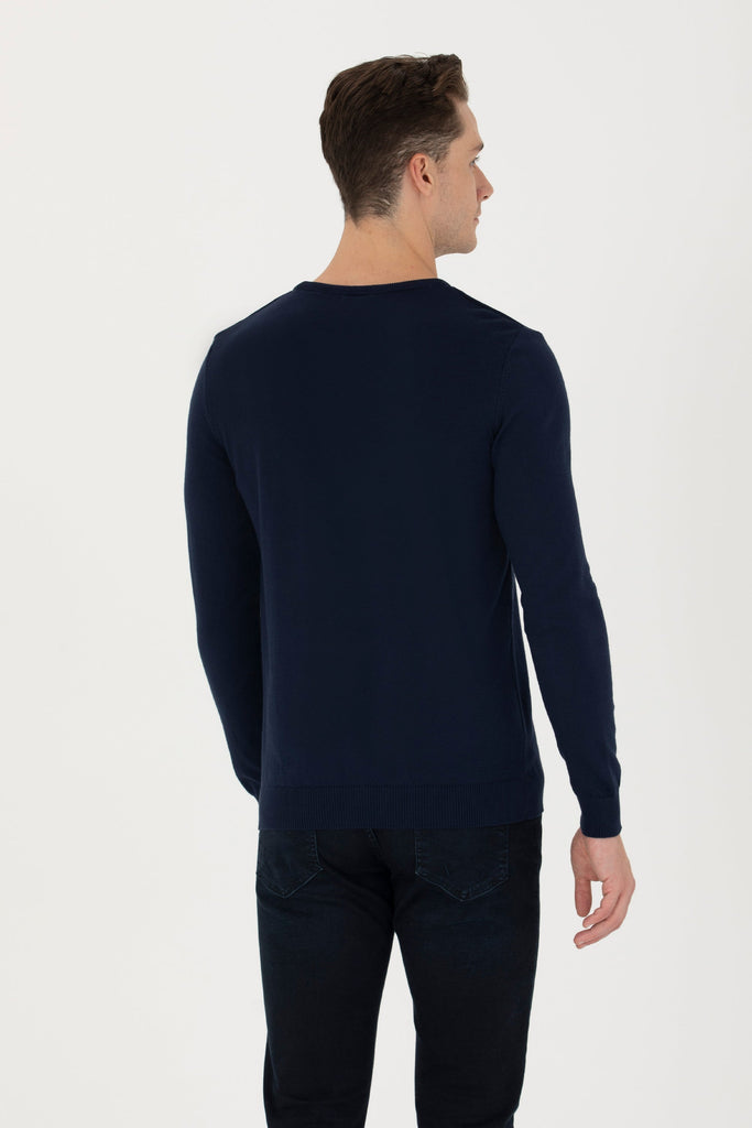 U.S. Polo Assn. plavi muški džemper s okruglim izrezom