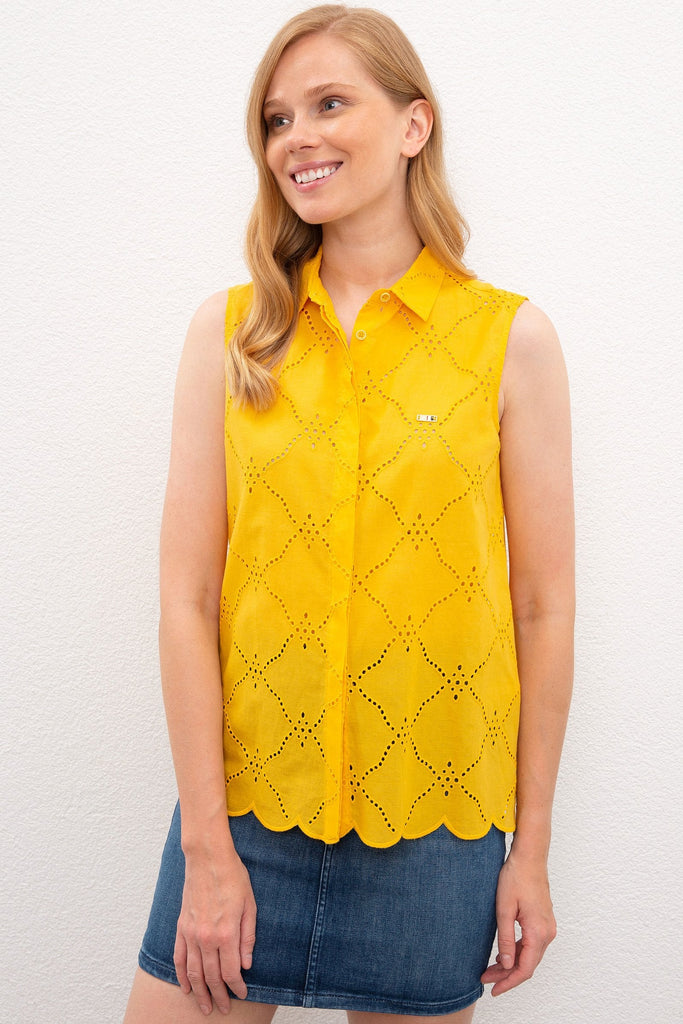 U.S. Polo Assn. žuta ženska košulja s valovitim rubom