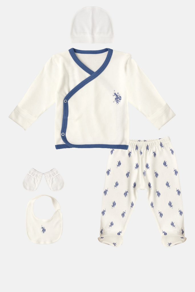 U.S. Polo Assn. bijel set za bebe s konjićima-[SKU]